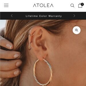 ATOLEA Gold and Silver Hoop Earrings